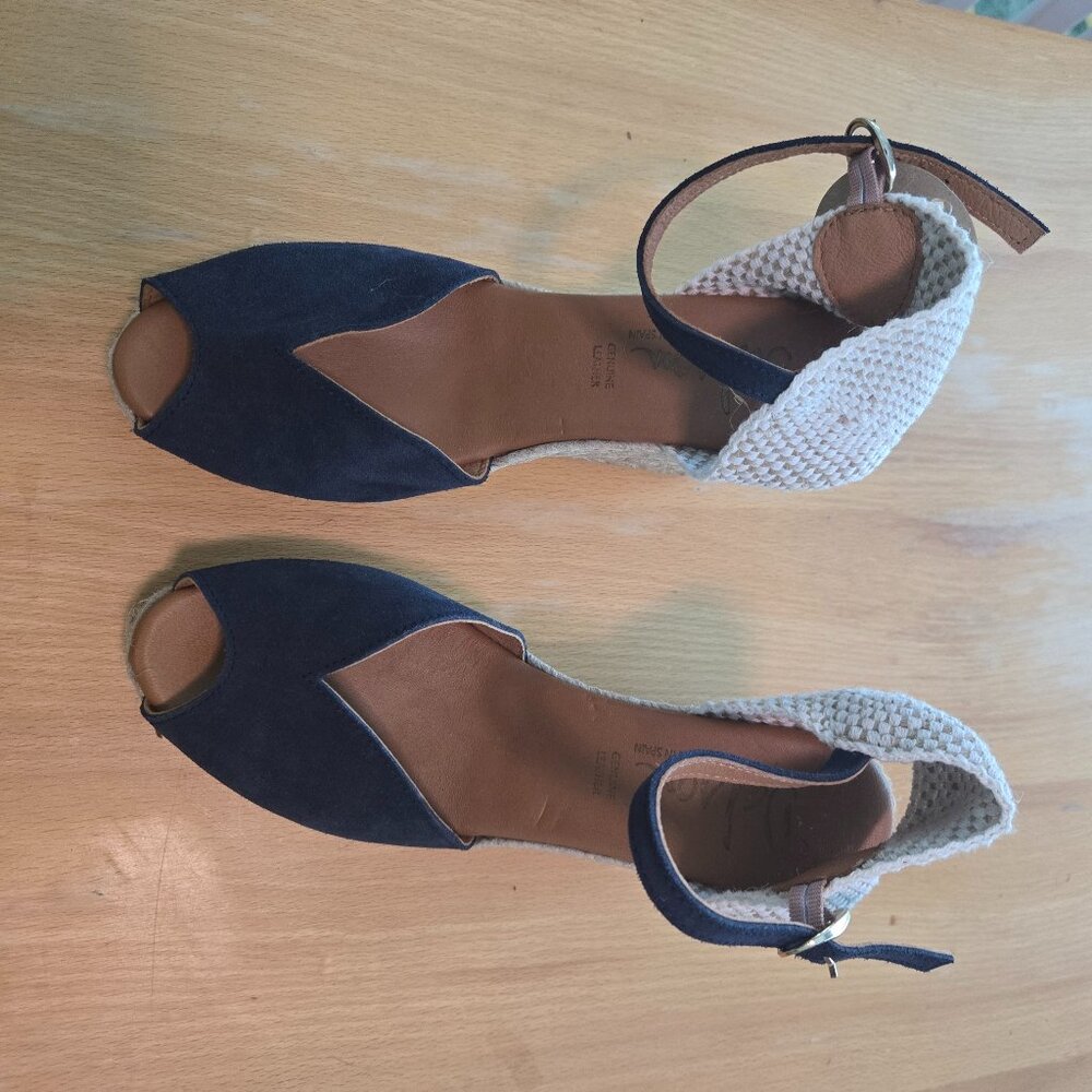 Suede Espadrille Wedge Sandals